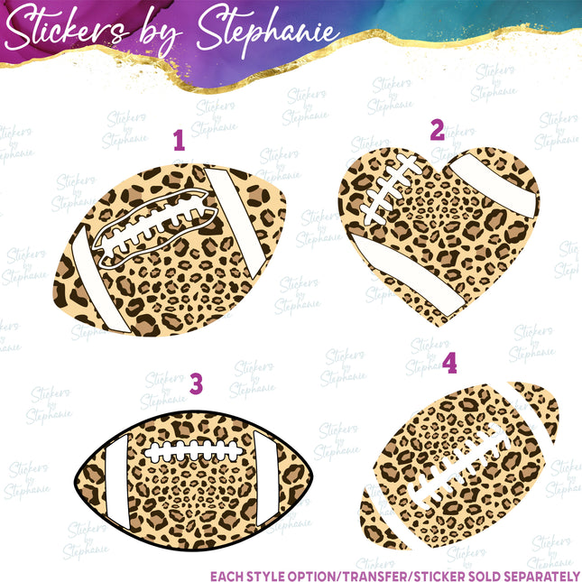 (s2-02-002) Football Leopard Print Iron-On Transfer
