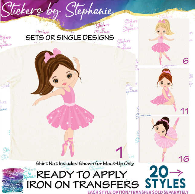 (s2-02-036) Ballerina, Ballet Dancer Iron-On Transfer