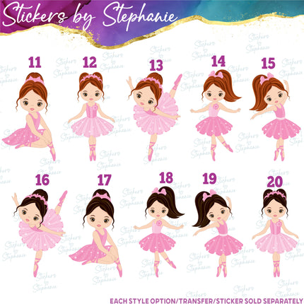 (s2-02-036) Ballerina, Ballet Dancer Iron-On Transfer