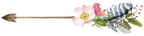 (s002-2-C) Wild Rose Pink Watercolor Arrows Set or Single