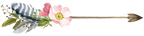 (s002-2-C) Wild Rose Pink Watercolor Arrows Set or Single