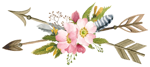 (s002-2-D) Wild Rose Pink Watercolor Arrow