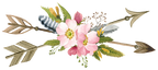 (s002-2-D) Wild Rose Pink Watercolor Arrow