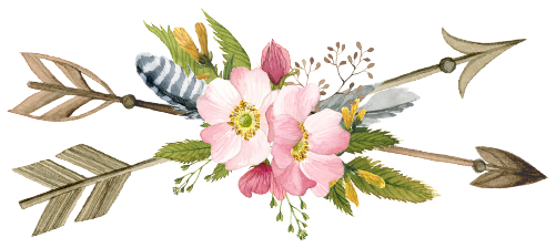 (s002-2-D) Wild Rose Pink Watercolor Arrow