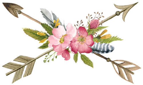 (s002-2-E) Wild Rose Pink Watercolor Arrow