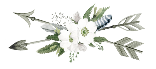 (s002-2-G) Wild Rose White Watercolor Arrow