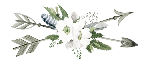 (s002-2-G) Wild Rose White Watercolor Arrow