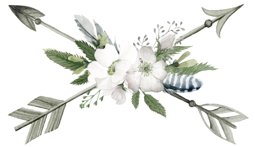 (s002-2-H) Wild Rose White Watercolor Arrow