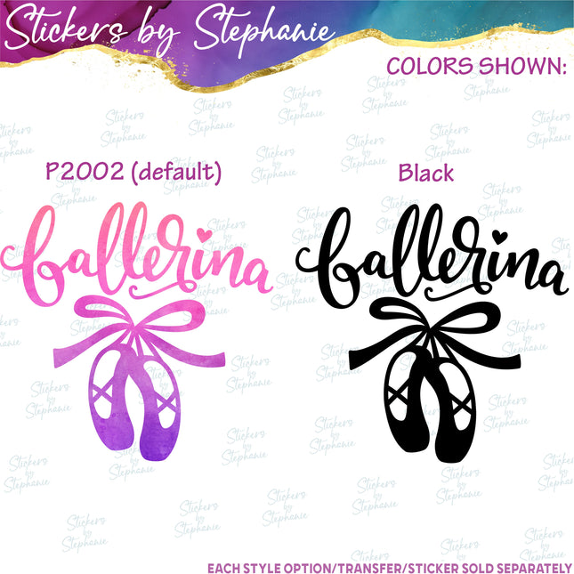 (s2-03-047) Ballerina, Ballet Slippers Iron-On Transfer