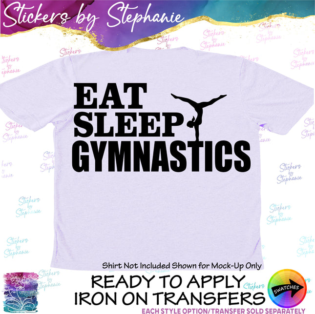 (s2-03-053) Eat Sleep Gymnastics Iron-On Transfer