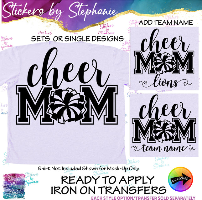 (s2-03-065) Cheer Mom, Team Name  Iron-On Transfer