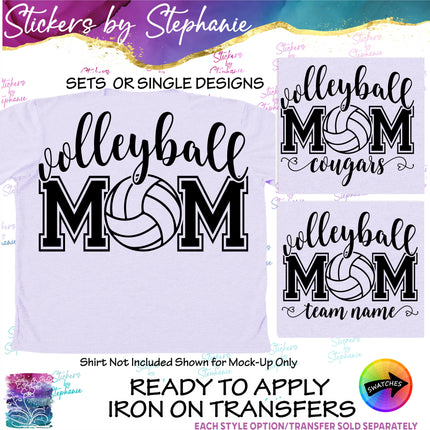 (s2-03-078) Volleyball Mom, Team Name  Iron-On Transfer