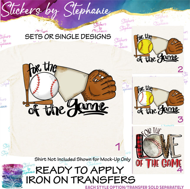 (s2-04-001) Baseball Softball For Love of the Game Iron-On Transfer