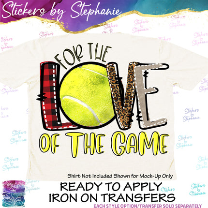 (s2-04-010) Tennis For Love of the Game Iron-On Transfer