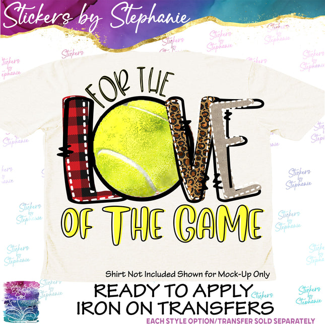 (s2-04-010) Tennis For Love of the Game Iron-On Transfer