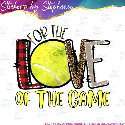 (s2-04-010) Tennis For Love of the Game Iron-On Transfer