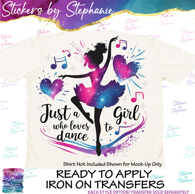(s2-04-016) Just a Girl Who Loves to Dance Iron-On Transfer