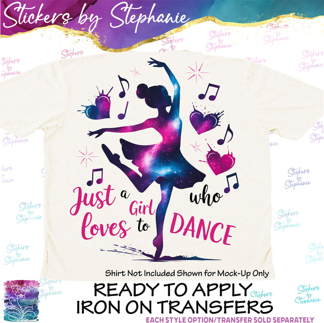 (s2-04-018) Just a Girl Who Loves to Dance Iron-On Transfer