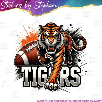 (s2-04-005) Football Tigers Iron-On Transfer