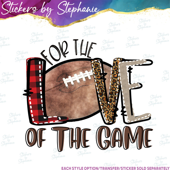 (s2-04-006) Football For Love of the Game Iron-On Transfer