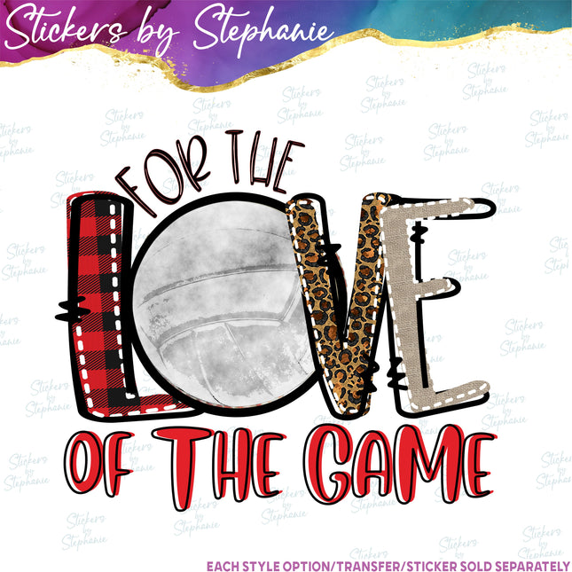 (s2-04-008) Volleyball For Love of the Game Iron-On Transfer