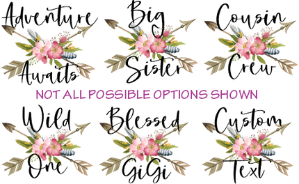 (s002-9) Wild Rose Arrow Watercolor Custom Text