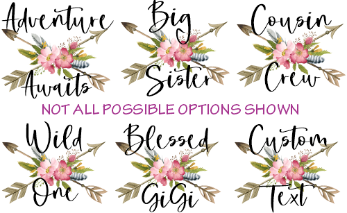 (s002-9) Wild Rose Arrow Watercolor Custom Text