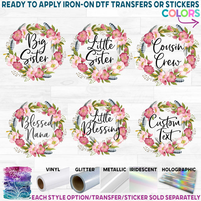 (002-04) Custom Text Wild Rose Floral Flowers Watercolor
