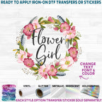 (s002-7) Bridal Wedding Party Pink Rose Floral Flowers Watercolor Custom Text