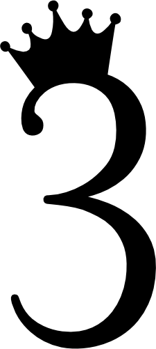 (s020-3A) Princess Queen Crown Script Number