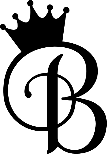 (020-02-B) Princess Crown Script Monogram Letter