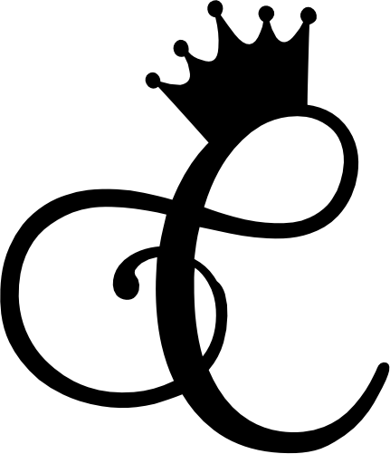 (020-02-C) Princess Crown Script Monogram Letter