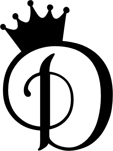 (020-02-D) Princess Crown Script Monogram Letter