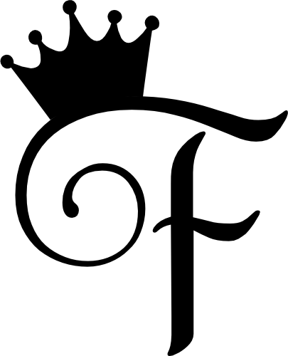(020-02-F) Princess Crown Script Monogram Letter