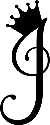 (020-02-J) Princess Crown Script Monogram Letter