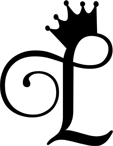 (020-02-L) Princess Crown Script Monogram Letter