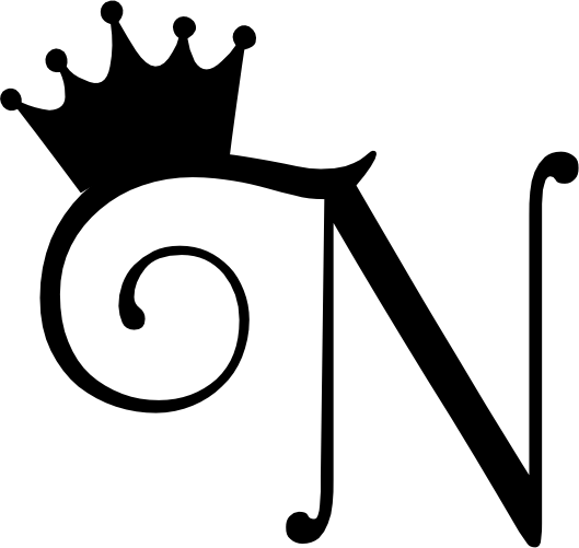 (020-02-N) Princess Crown Script Monogram Letter