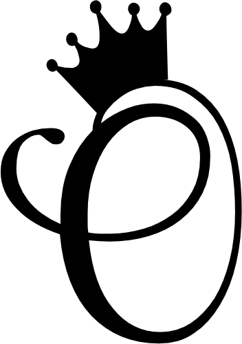 (020-02-O) Princess Crown Script Monogram Letter