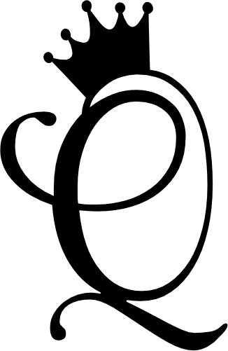 (020-02-Q) Princess Crown Script Monogram Letter