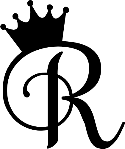 (020-02-R) Princess Crown Script Monogram Letter