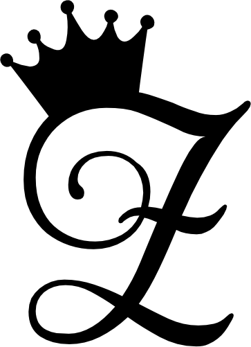 (020-02-Z) Princess Crown Script Monogram Letter