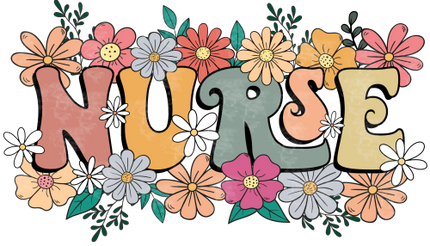(s200-4A) Nurse Retro Groovy Flowers