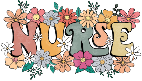 (s200-4A) Nurse Retro Groovy Flowers
