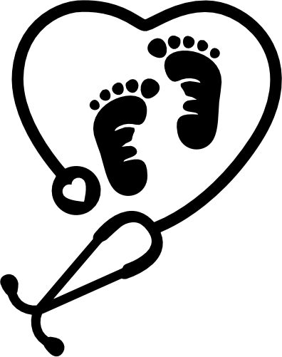 (s200-1-B) Stethoscope Baby Footprints
