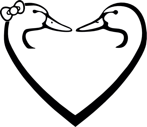 (s202-M) Girl Boy Duck Heart