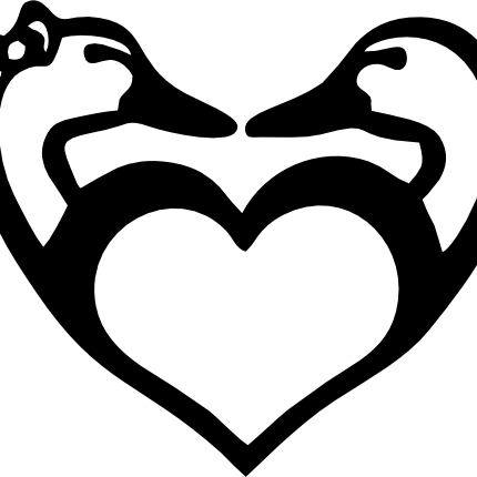 (s202-N) Girl Boy Duck Heart