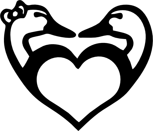 (s202-N) Girl Boy Duck Heart