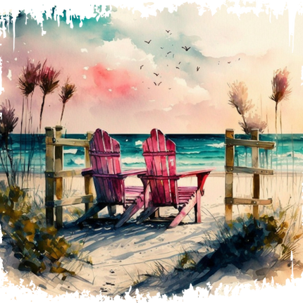 (204-04-1H) Retro Beach Landscape