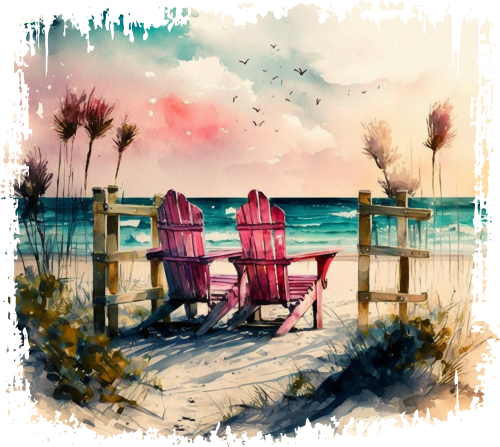 (204-04-1H) Retro Beach Landscape