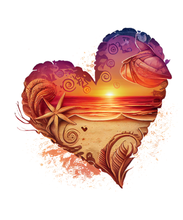 (204-04) Heart Sunset Sunrise Beach